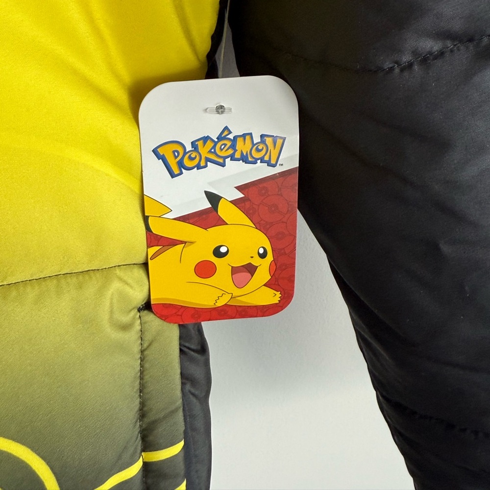 NWT Pokémon Pikachu Boys Winter Coat Puffer Jacket in Yellow/Black Size 14/16 - Picture 10 of 12